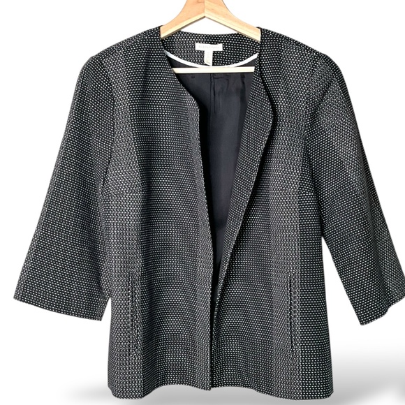 EILEEN FISHER 100% Organic Cotton Kurume Dash Jacket / Blazer Fully Lined Sz M - Picture 3 of 11